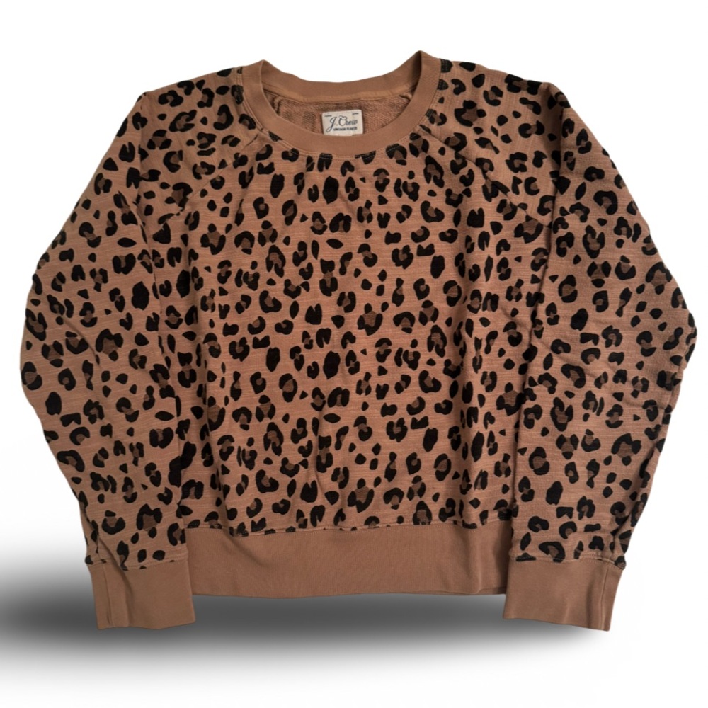 J Crew Animal Print Vintage Fleece Sweatshirt size XS
